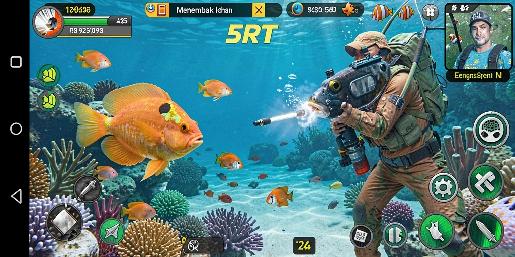 Gameplay mendebarkan di 5RT saat menangkap ikan.