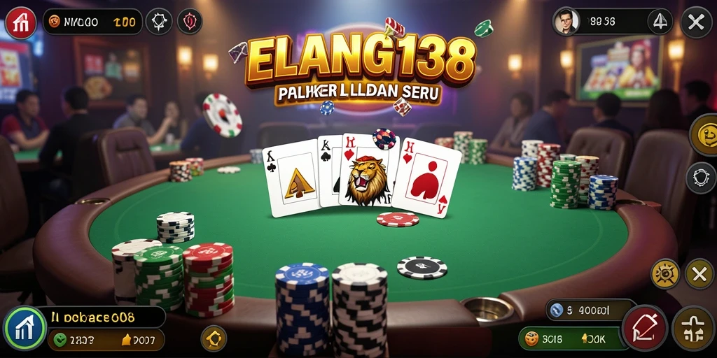 Tampilan screenshot ELANG138 menampilkan pemain bermain poker dengan antusias.