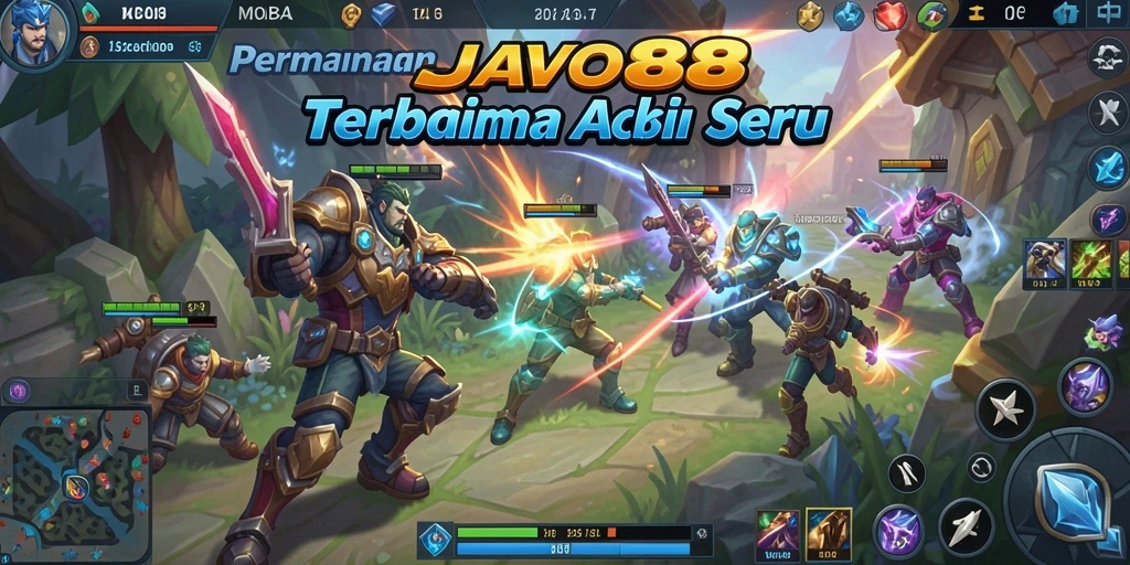 Gameplay seru di arena pertarungan MOBA JAVO88.