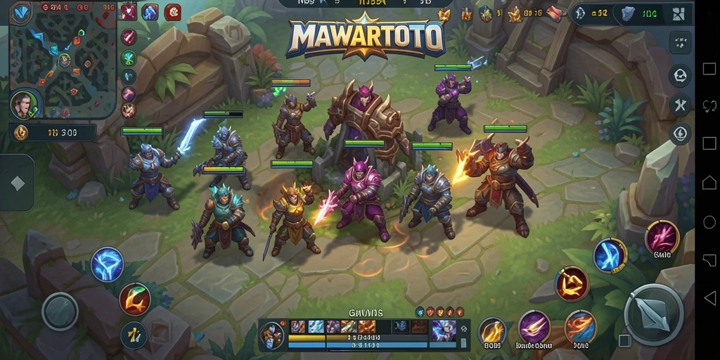 Screenshot utama MAWARTOTO menampilkan aksi seru dalam pertandingan MOBA.