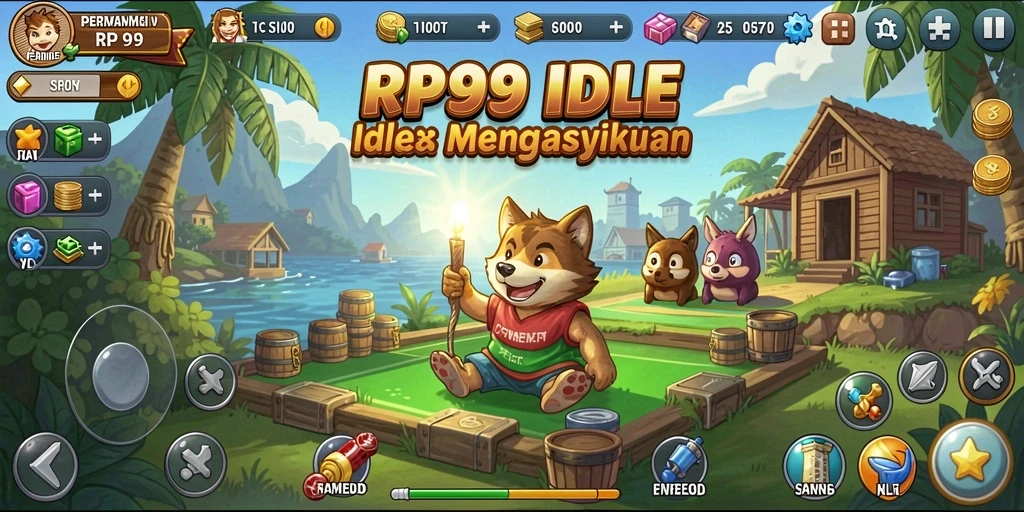 Tangkapan layar utama menunjukkan grafik gameplay RP99 yang memikat.