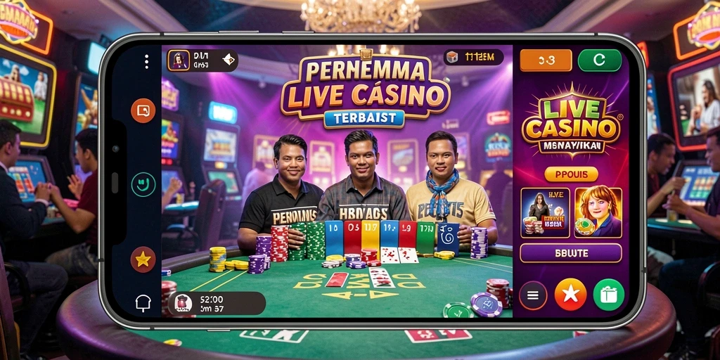 Screenshot gameplay V21 yang menampilkan pengalaman Live Casino yang mendebarkan.